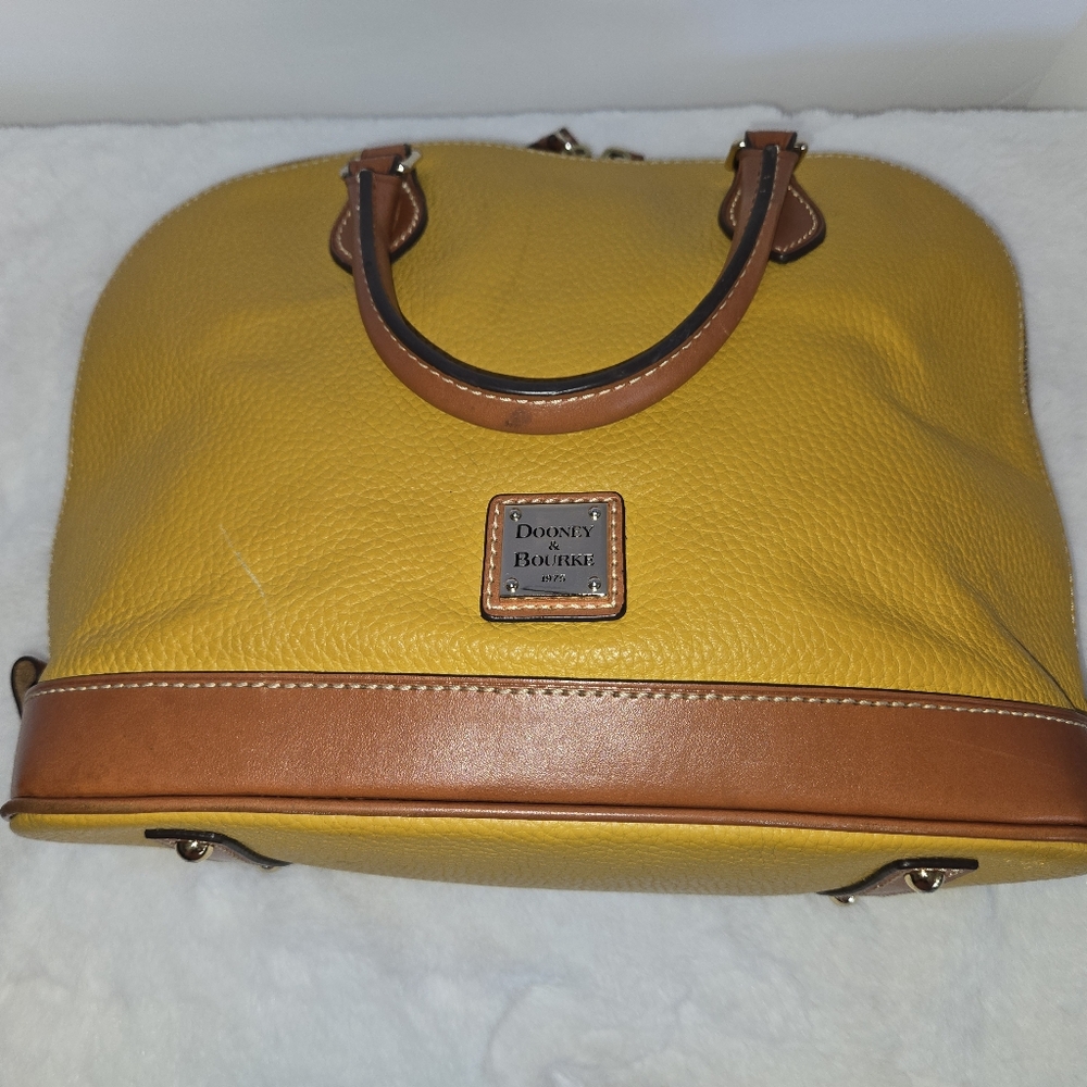Dooney & Bourke Yellow Leather Satchel - Picture 8 of 14